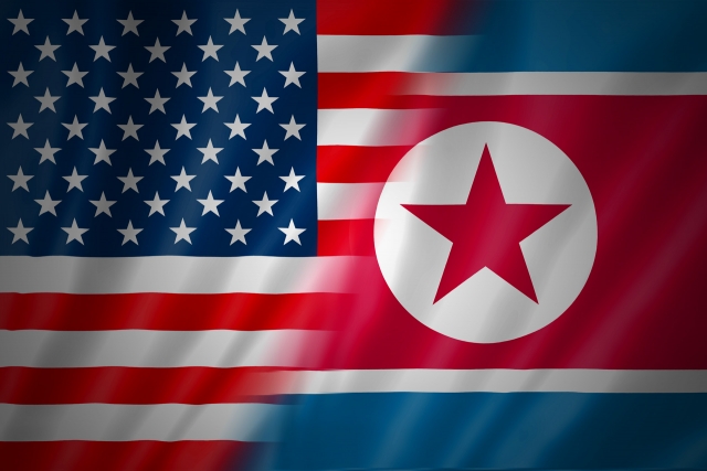 アメリカと北朝鮮の国旗